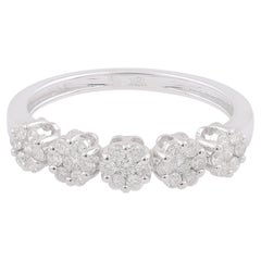 1/2 Carat SI Clarity HI Color Round Diamond Ring 18 Karat White Gold Jewelry New