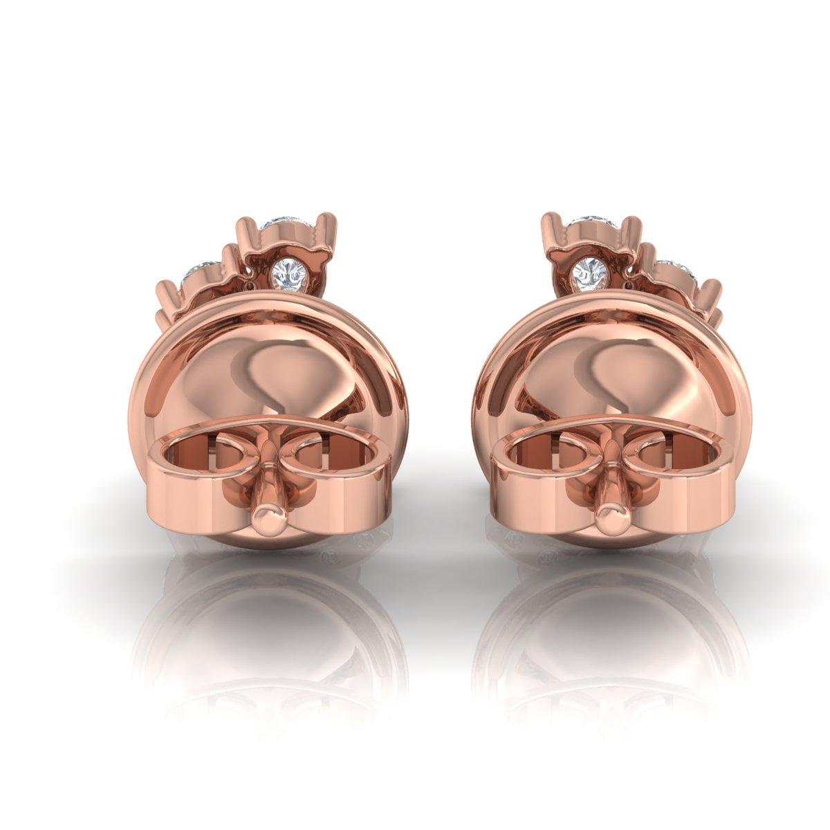Modern 1/2 Carat Si/Hi Pear Shape Diamond Stud Earrings 18 Karat Rose Gold Fine Jewelry For Sale