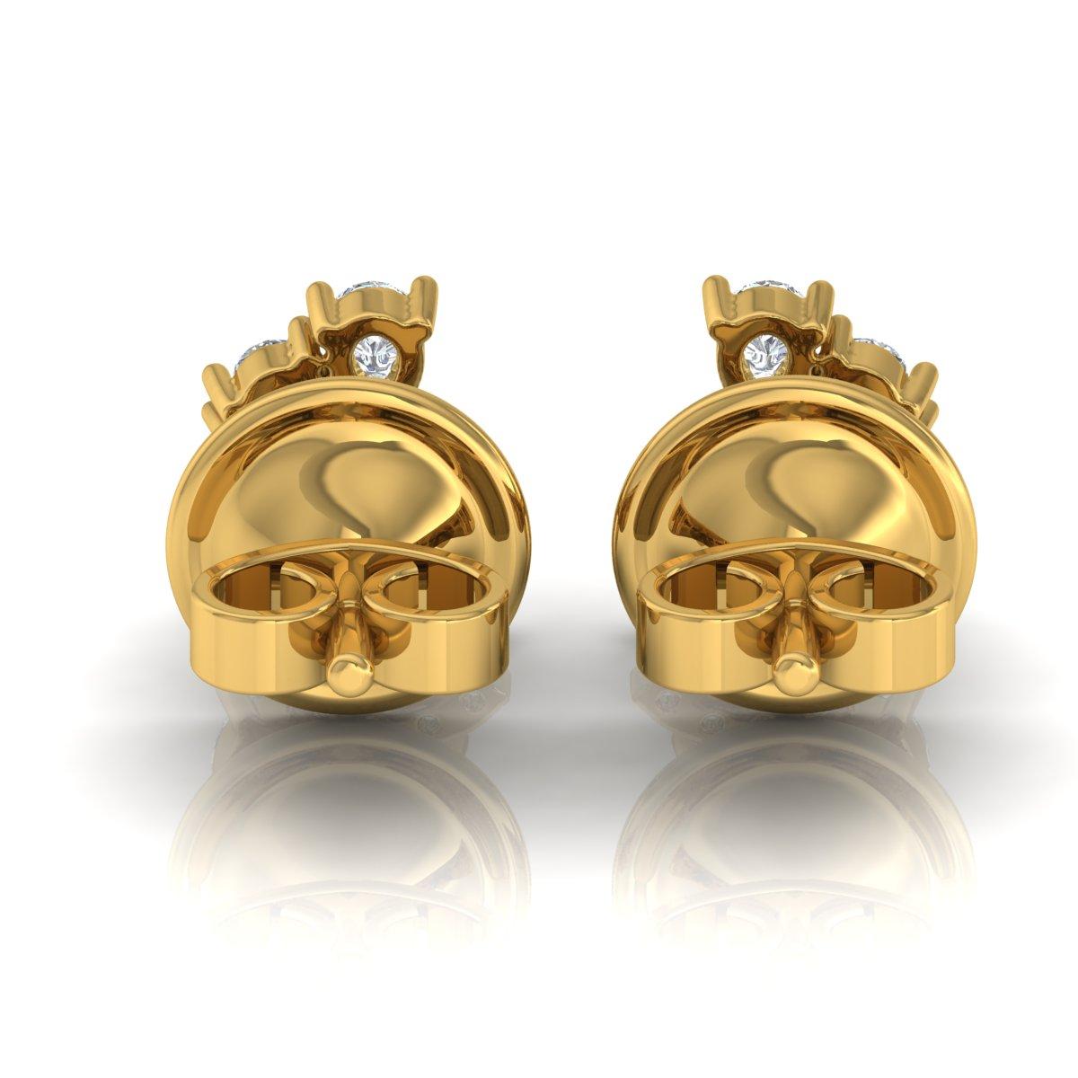 Taille poire Clous d'oreilles en diamant 1/2 carat SI/HI en forme de poire Bijoux en or jaune 18 carats en vente