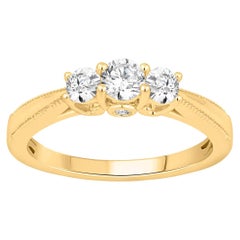 1/2 Carat Total Weight Diamond 3 Stones and Ring