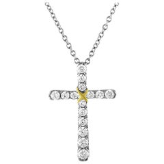 1/2 Carat Total Weight TT Diamond Cross Pendant