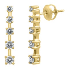 The Eternal Journey Drop Earrings in 14k Yellow Gold