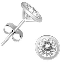 The Eternal Bezel Diamond Solitaire Earrings - Featuring .5 Carats of Diamonds