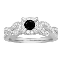 1/2 Carat TW BLK CTR Diamond Engagement Ring