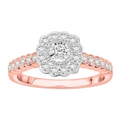 1/2 Carat TW Diamond Halo Lady Engagement Ring