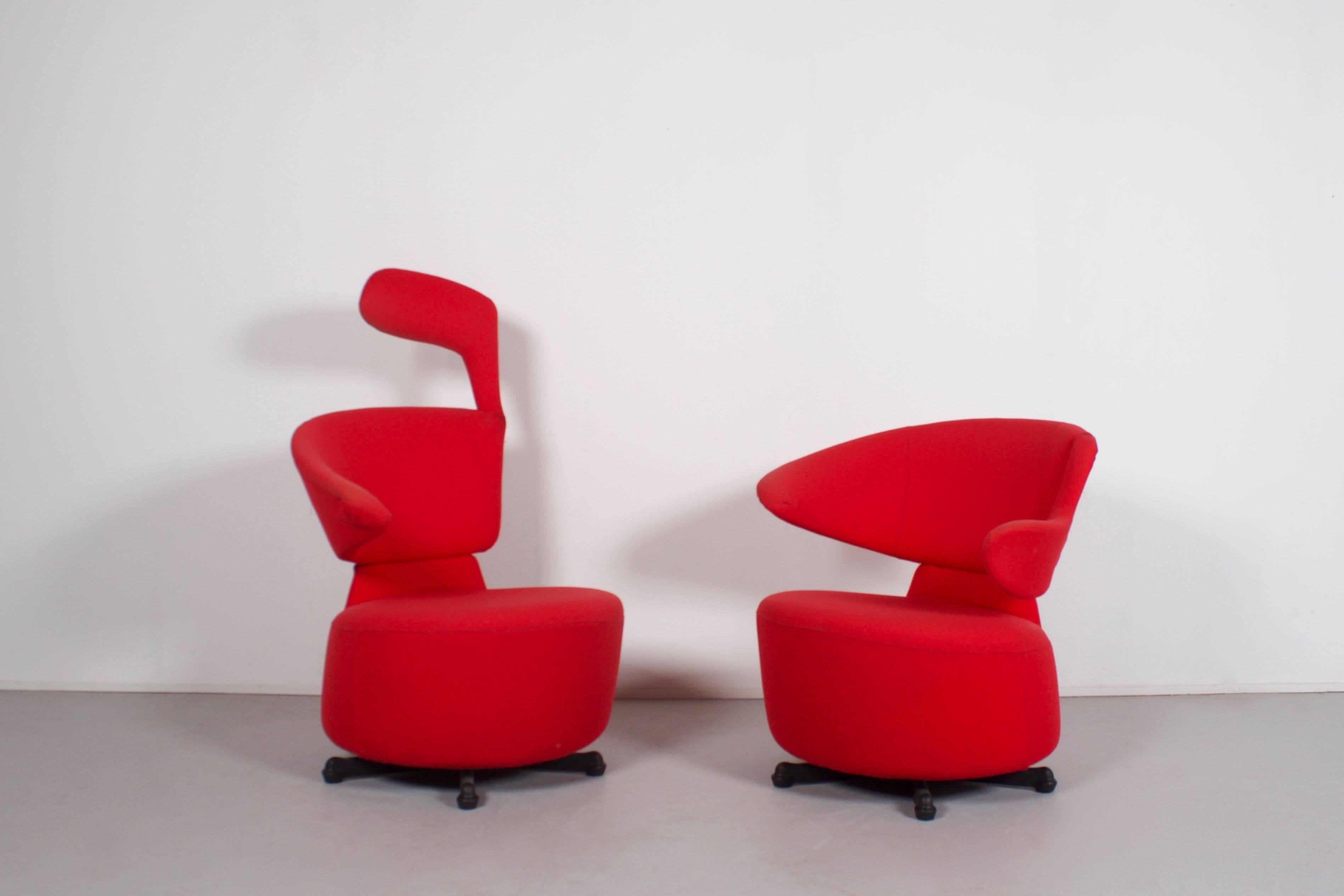 Italian 1/2 Cassina 'Biki' Swivel Chairs by Toshiyuki Kita
