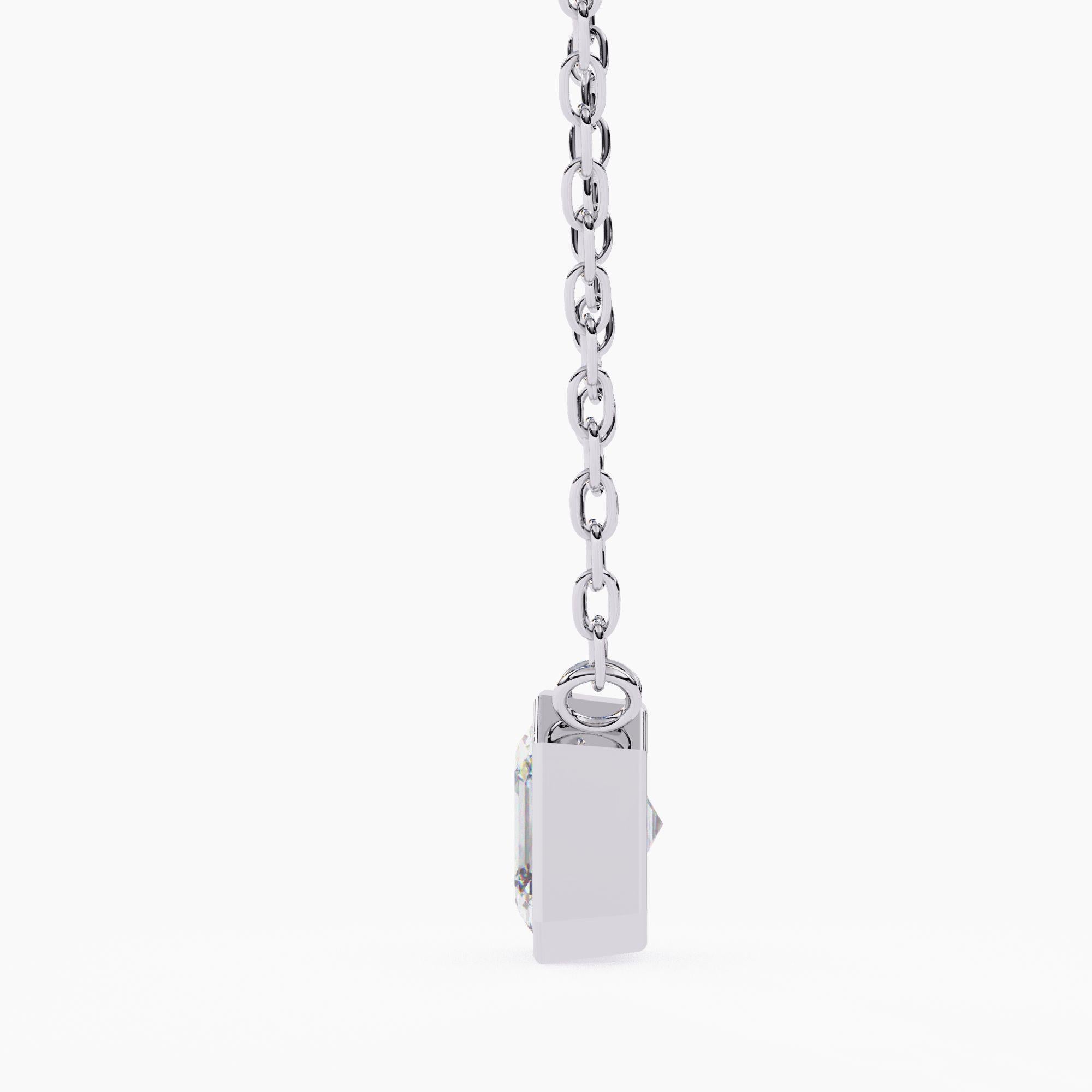 1/2 Ct Asscher Cut Natural Diamond Square Colgante Bisel Set 14K Solid Gold SI GH en venta 7