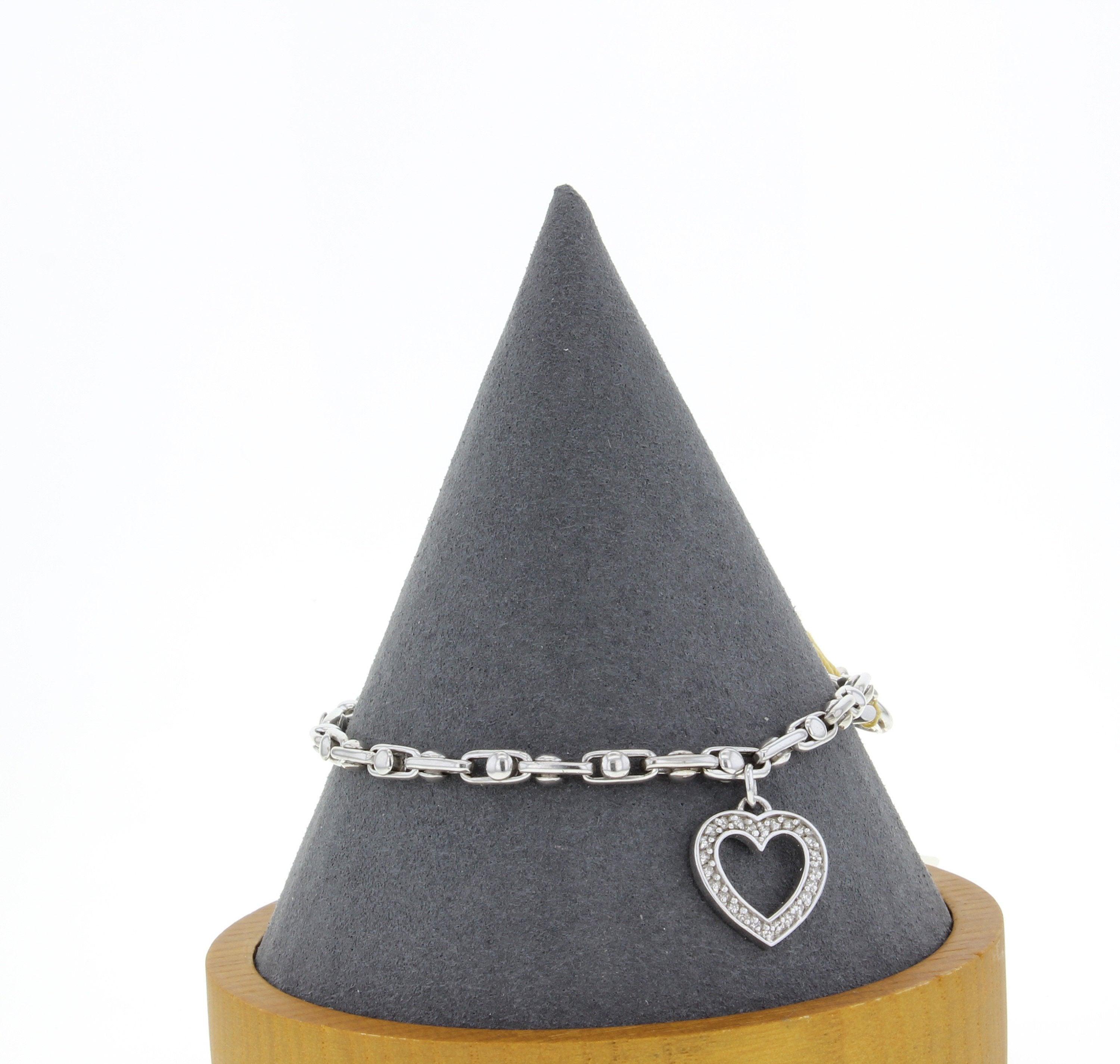 1/2 Ct. Pulsera Encanto Corazón Diamante Oro Blanco 14k en Nuevo estado para la venta en Sugar Land, TX