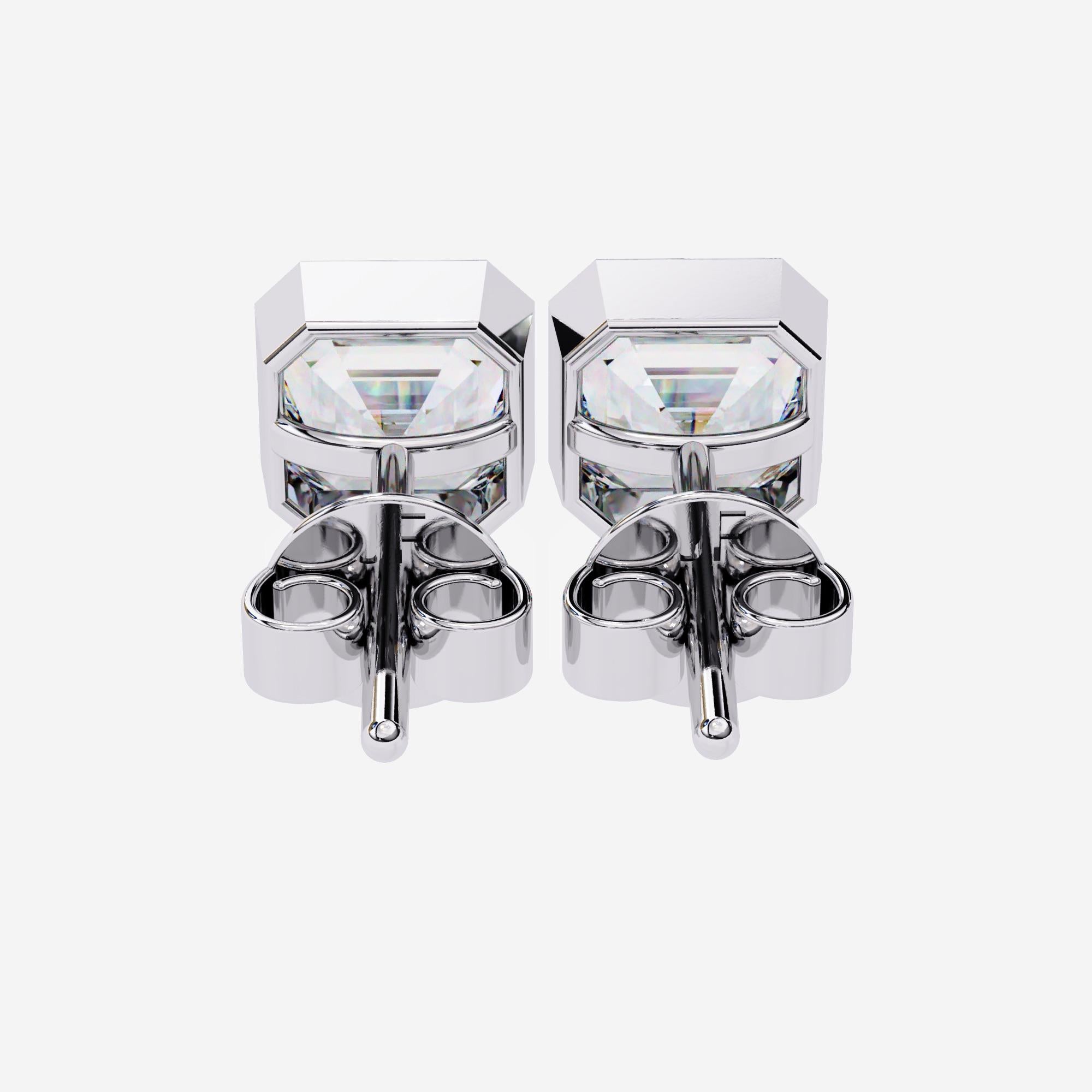 PRODUCT DETAILS
Metal Type: 14K Gold, White Gold / Yellow Gold / Rose Gold 
Please let us know your gold preference through inbox message
Asscher cut diamond 0.25Ct each creating a total of 0.50Ct
Total Diamond Weight: 0.50 CTW / 2Pcs / 3.5x