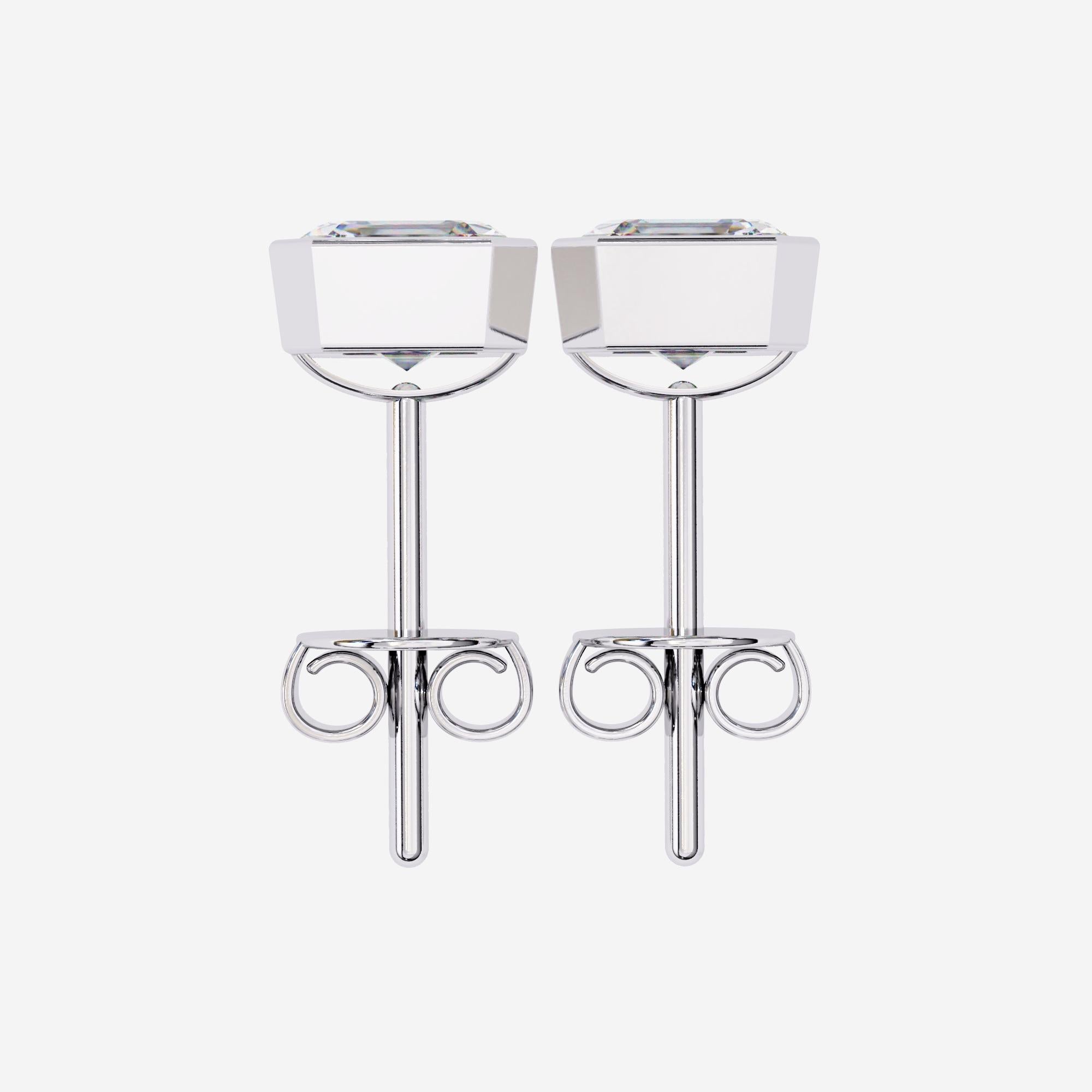 1/2 Ct Total Asscher Cut Diamond Earrings Bezel Setting 14K Solid Gold SI GH In New Condition For Sale In New York, NY