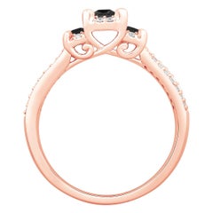 1/2 Carat TW Black Ctr Diamond Three-Stone Ring