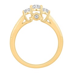 1/2 Carat Total Weight Diamond 3 Stones and Ring