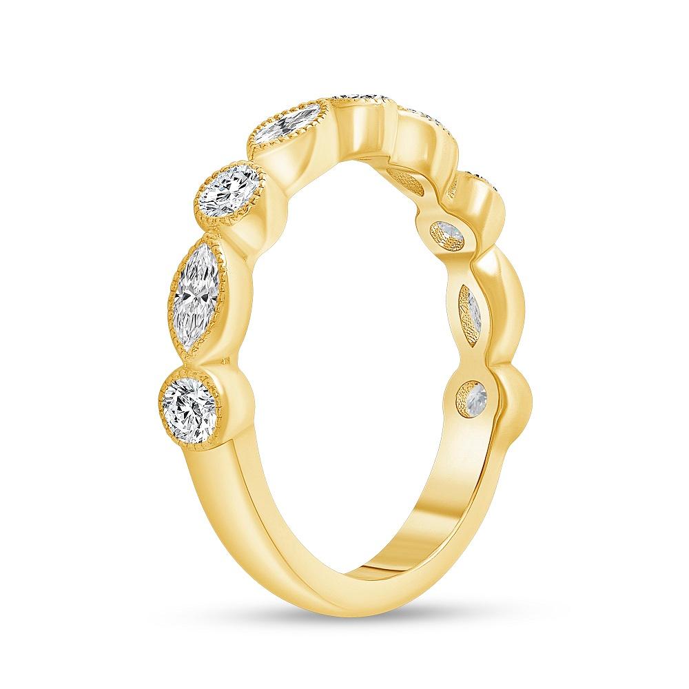 For Sale:  1/2 Ct. Tw. Marquise & Round Cut Milgrain Set Diamond Band 4