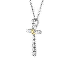 1/2 Carat Total Weight TT Diamond Cross Pendant