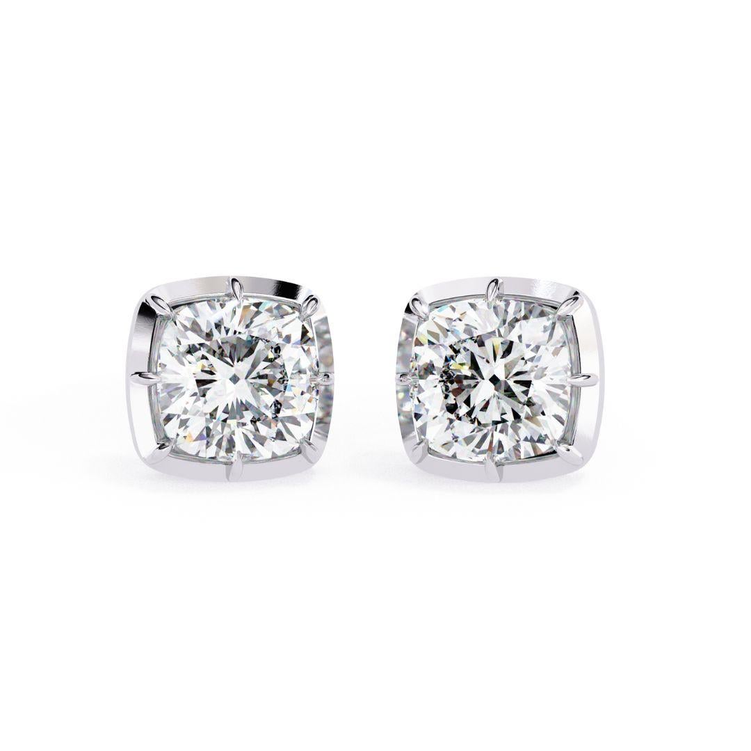 Metal Type: 14K Gold, White Gold / Yellow Gold / Rose Gold / Blackened Rodium Gold. 
You can request your gold color preference through inbox message.
Diamonds: Natural Diamonds
Cushion each 0.25 ct for a total of 0.50 ctw
Total Diamond Weight: 0.50