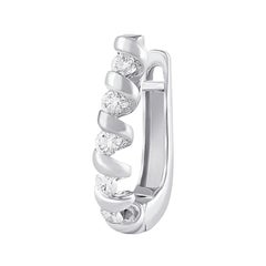 1/2 Carat Certified Diamond Braided Hoop Earring in 14 Karat White Gold