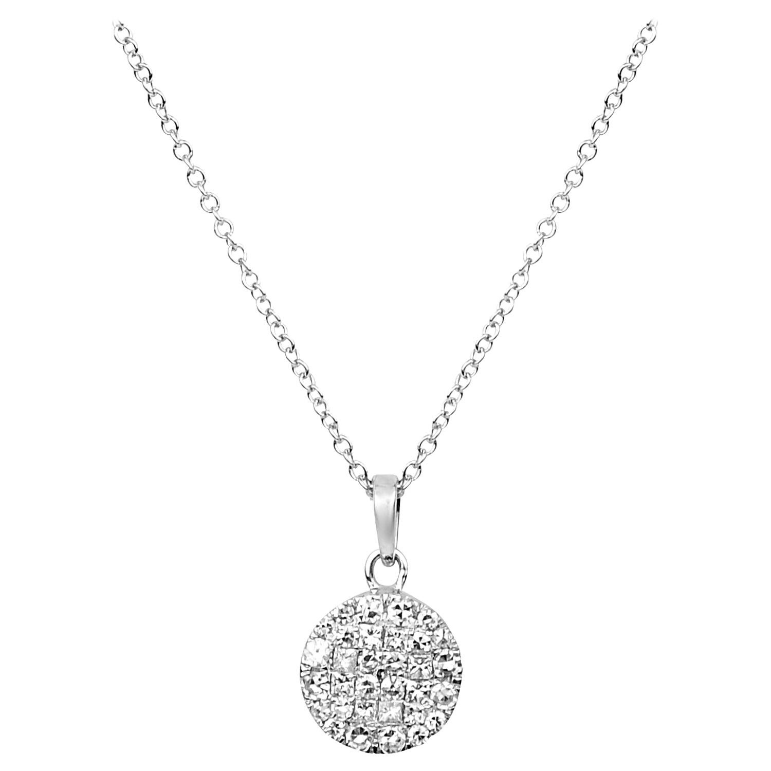 1/2 Carat Certified Diamond Pendant/Necklace in 14 Karat White Gold For Sale