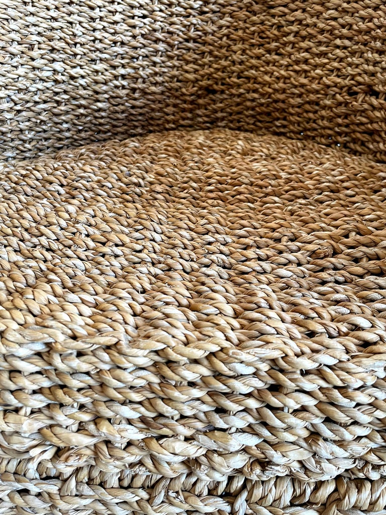 Handwoven Barrel Back Banana Leaf Armchair, c 1970s-1980s In Good Condition In Zagreb, HR
