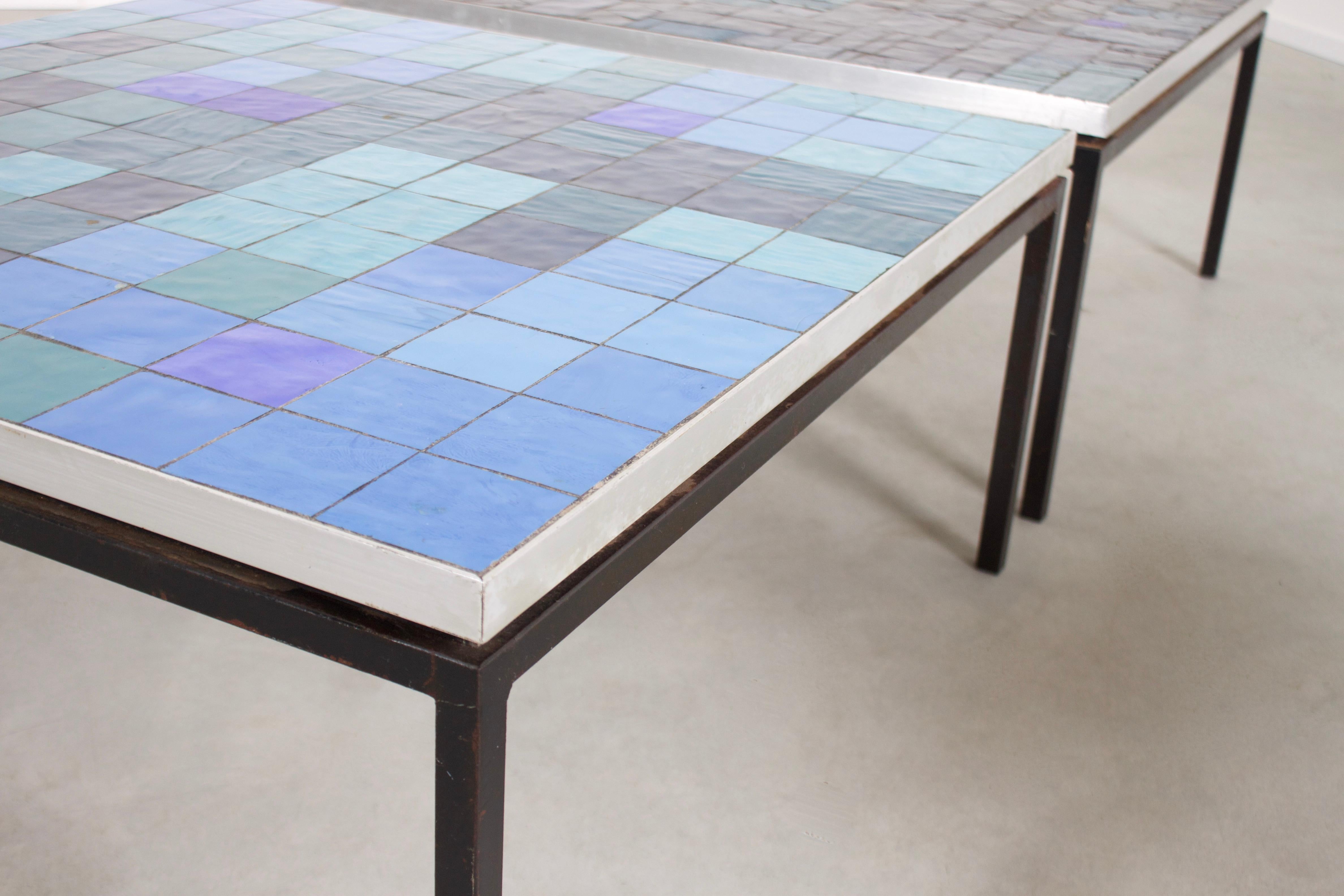 Mid-Century Modern 1/2 Impressive Mosaic Tile Coffee Table by Berthold Müller, 1960s For Sale