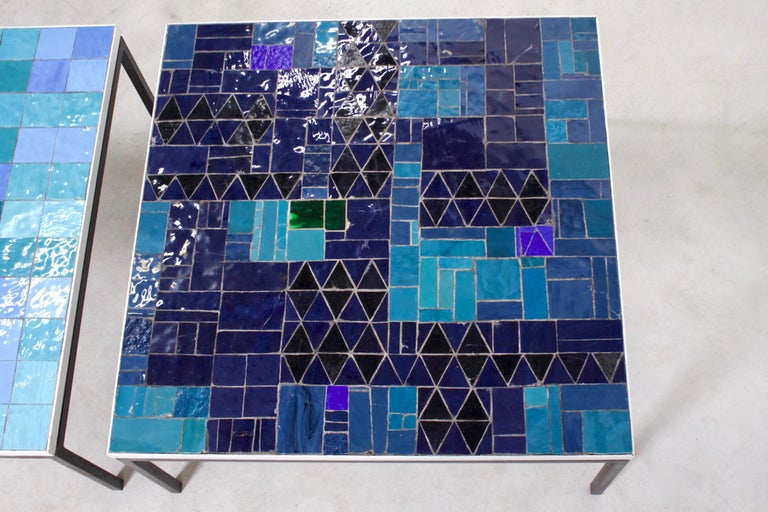 1/2 Impressive Mosaic Tile Coffee Table by Berthold Müller, 1960s In Good Condition For Sale In Echt, NL