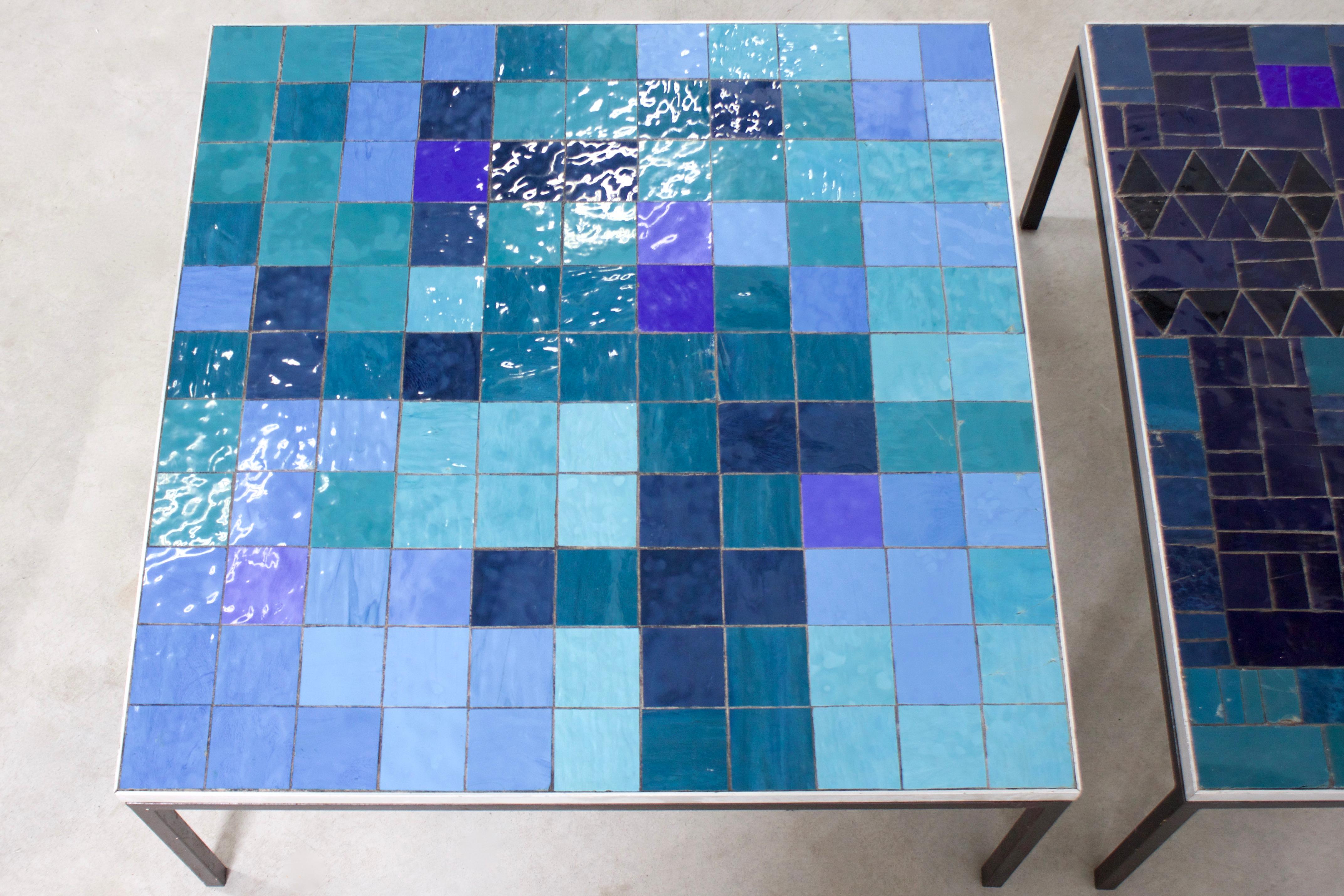 1/2 Impressive Mosaic Tile Coffee Table by Berthold Müller, 1960s In Good Condition For Sale In Echt, NL