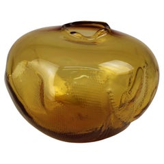 Formes 1/2 Ltr, ambre, objet en verre fait à la main par Vogel Studio