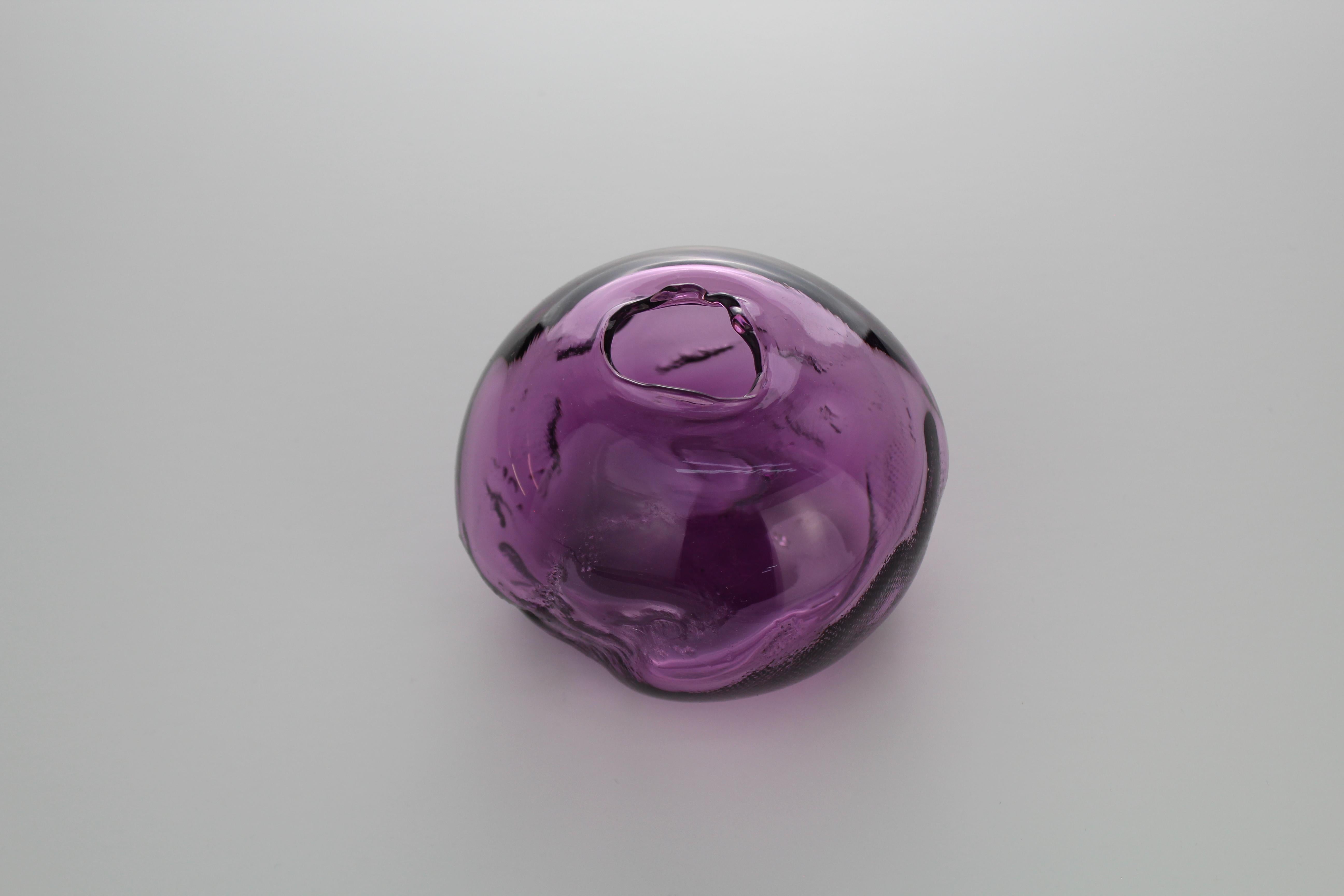 Contemporary 1/2 Ltr Forms, Amethyst Reddish, Handmade Glass Object by Vogel Studio For Sale