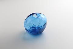 Formas de 1/2 litro, azul aguamarina, objeto de vidrio hecho a mano por Vogel Studio
