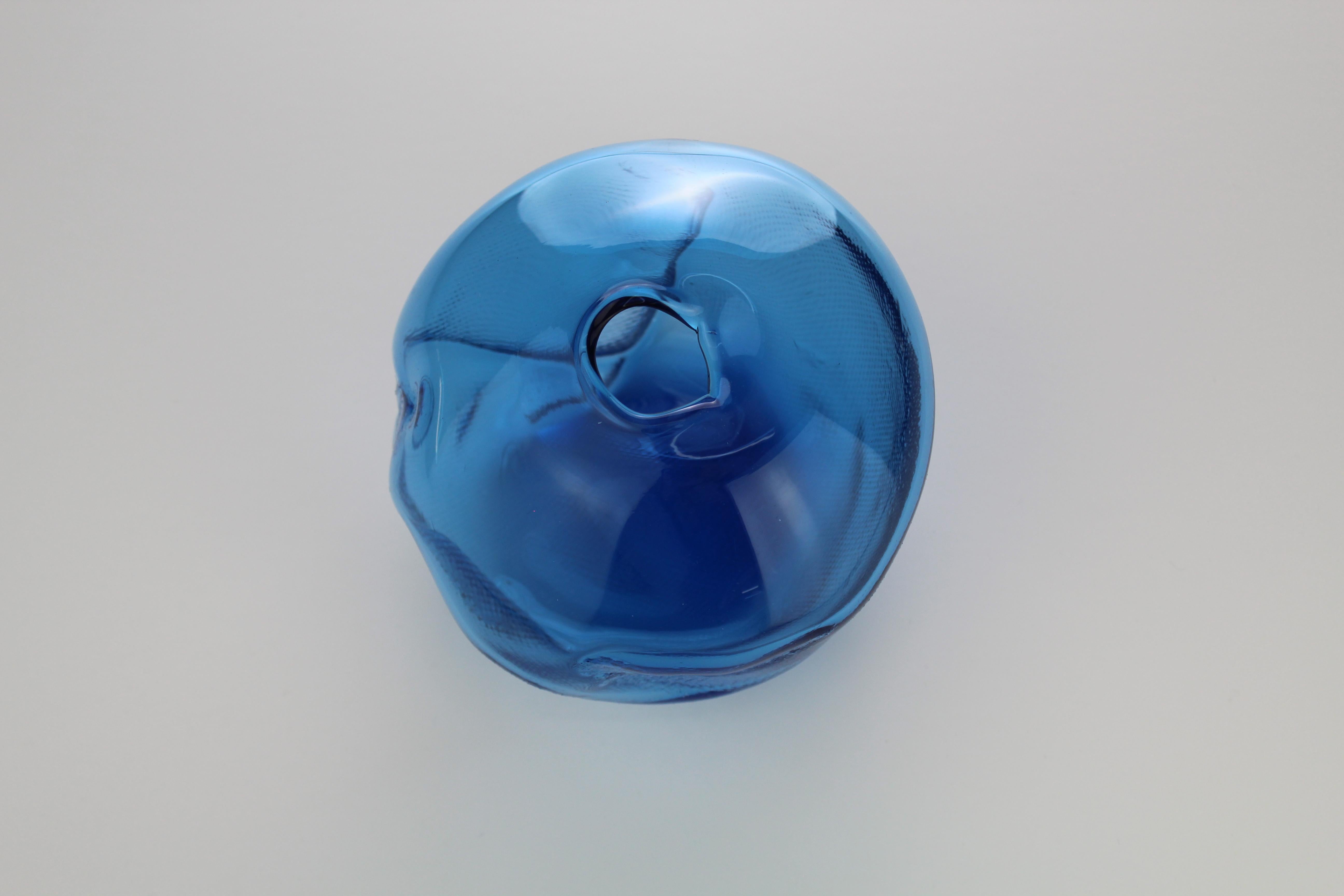 Contemporary 1/2 Ltr Forms, Aquamarine Blue, Handmade Glass Object by Vogel Studio For Sale