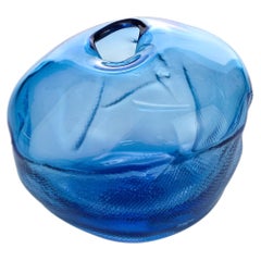 Formas de 1/2 litro, azul aguamarina, objeto de vidrio hecho a mano por Vogel Studio