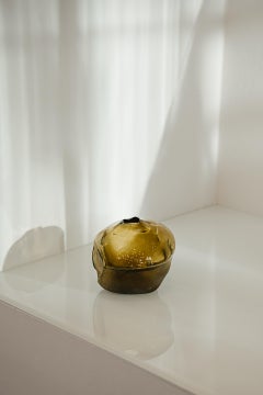 1/2 Ltr Formen Gold geblasenes Glas Einzigartiges Deko-Objekt von Vogel Studio