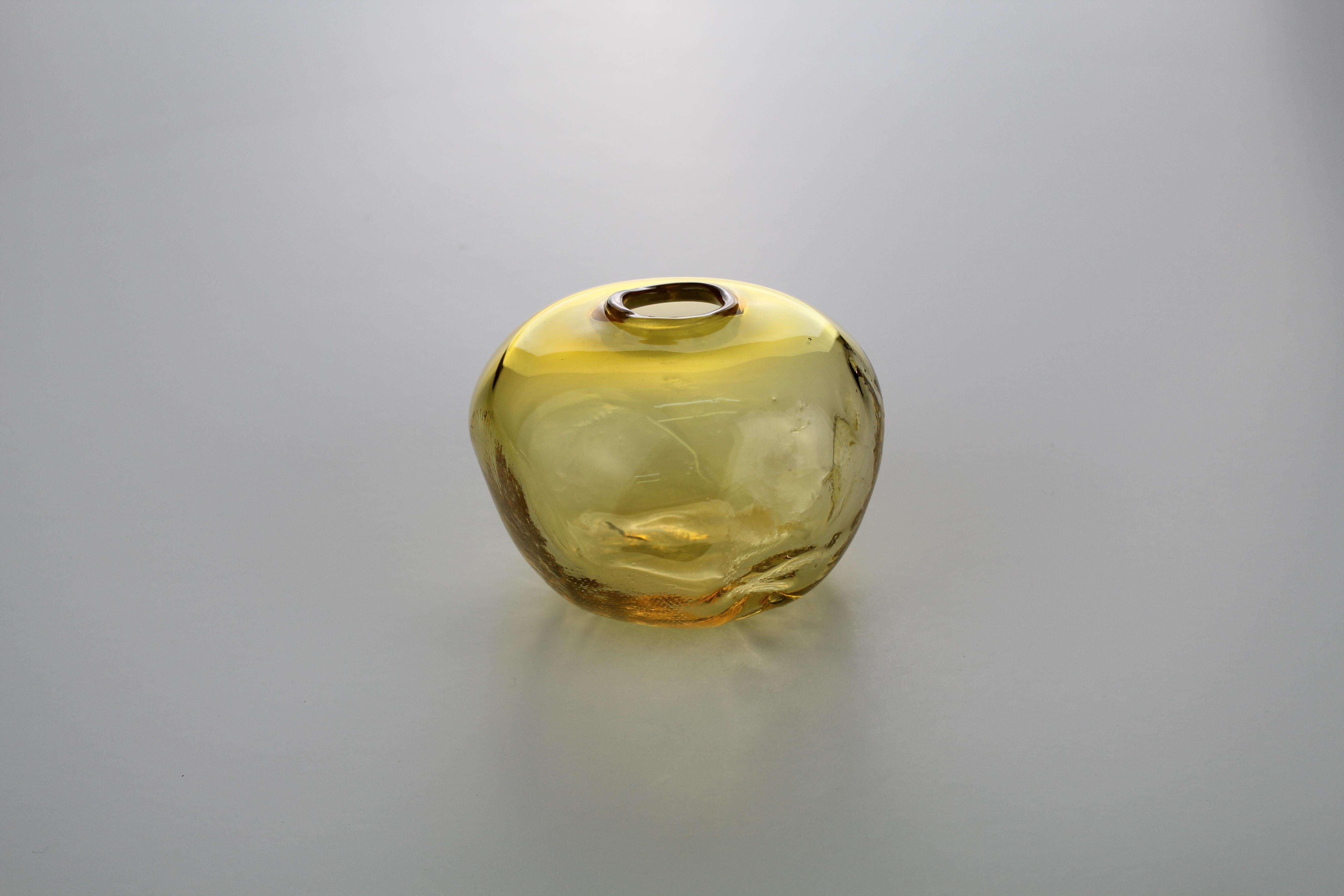 Swedish 1/2 Ltr Forms, Gold, Handmade Glass Object by Vogel Studio For Sale