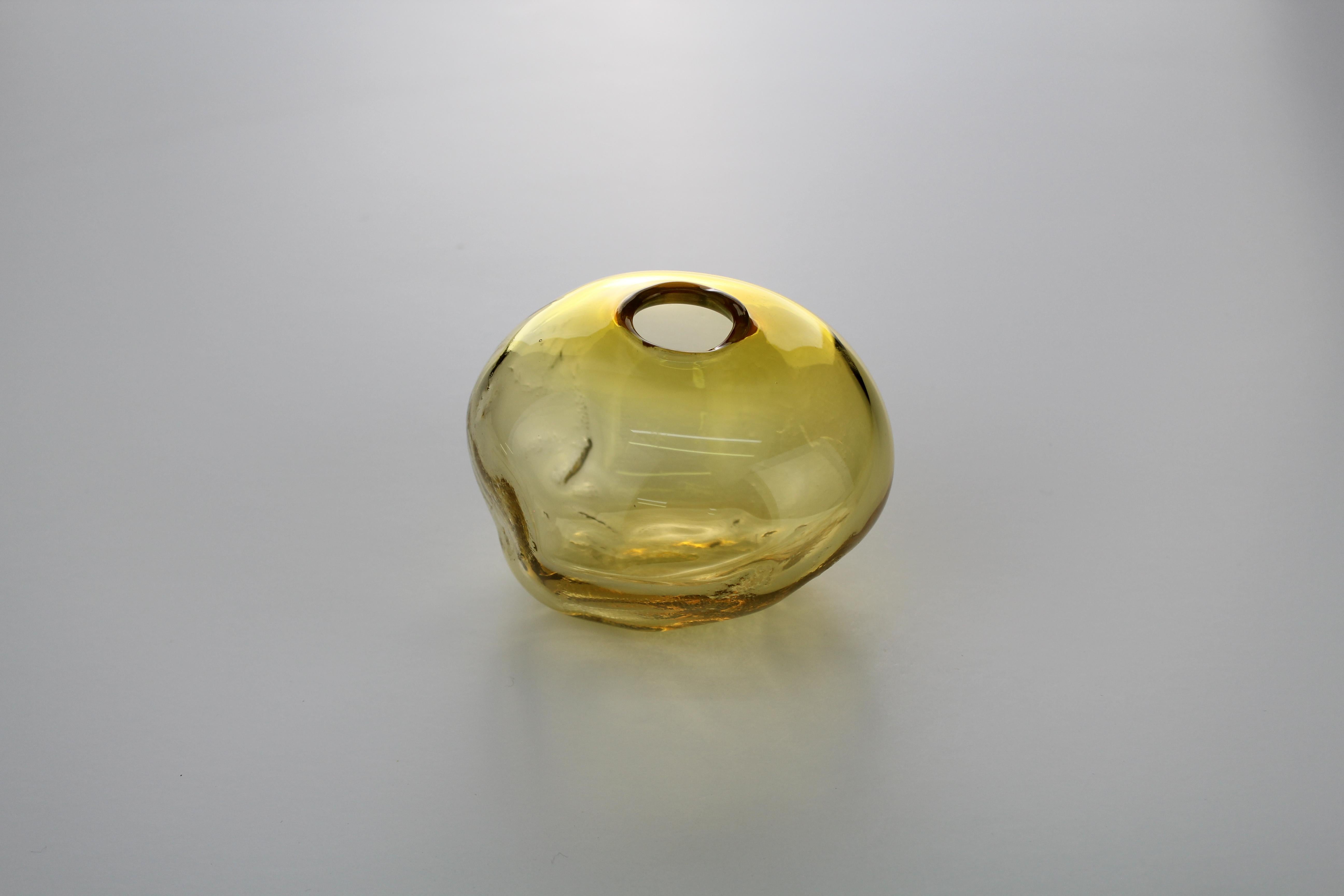 Hand-Crafted 1/2 Ltr Forms, Gold, Handmade Glass Object by Vogel Studio For Sale