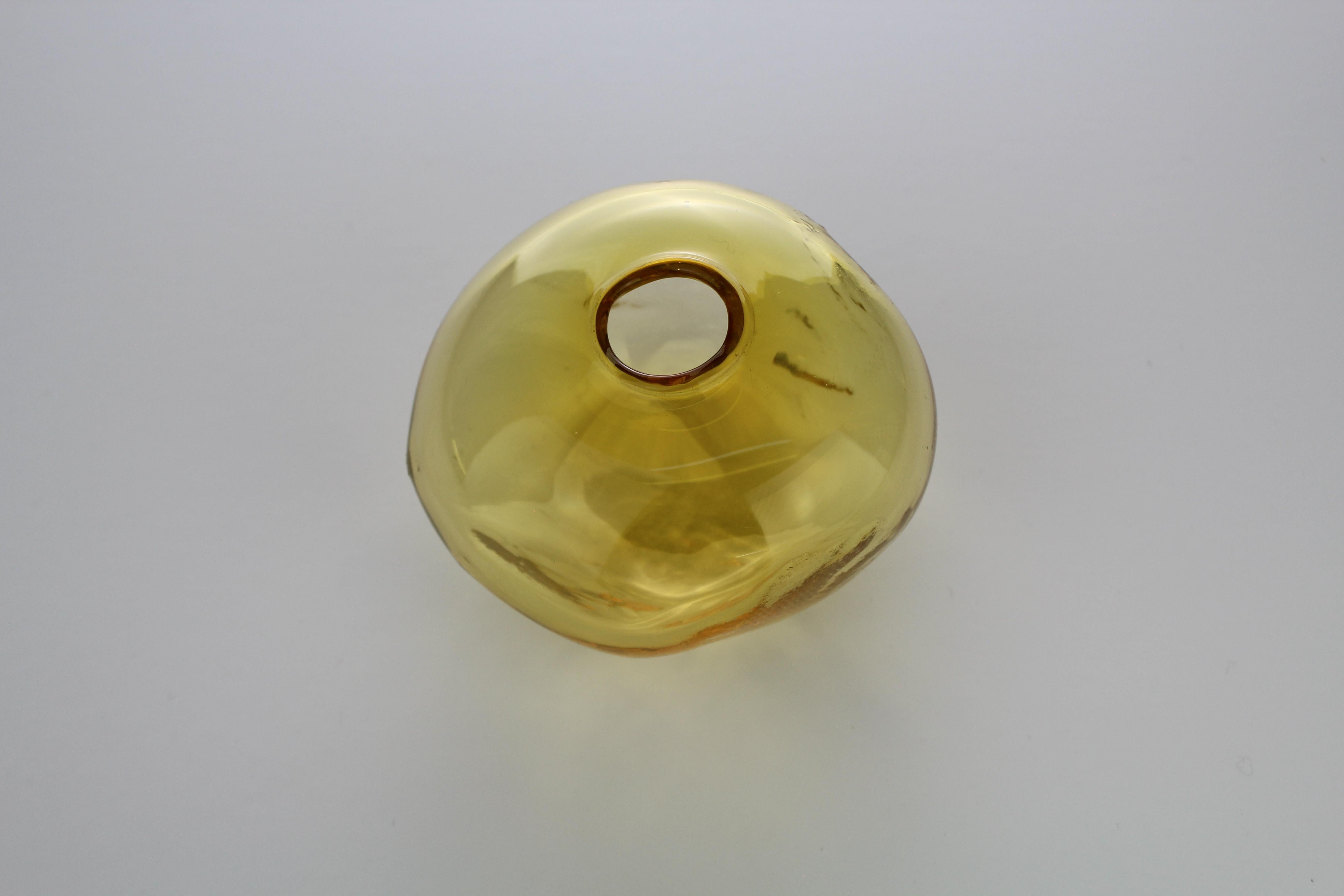 Contemporary 1/2 Ltr Forms, Gold, Handmade Glass Object by Vogel Studio For Sale