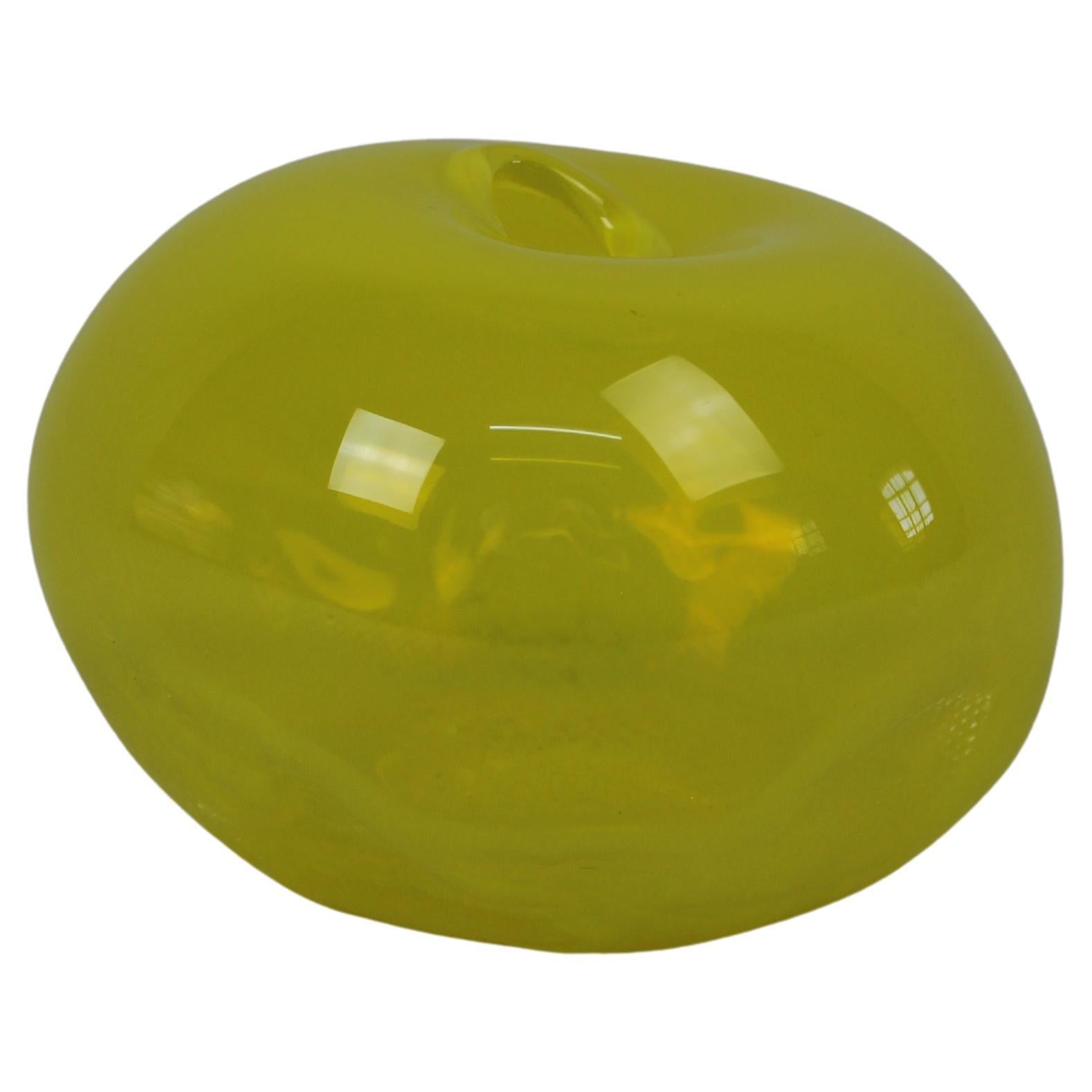 Formes 1/2 Ltr, jaune citron, objet en verre fait à la main par Vogel Studio