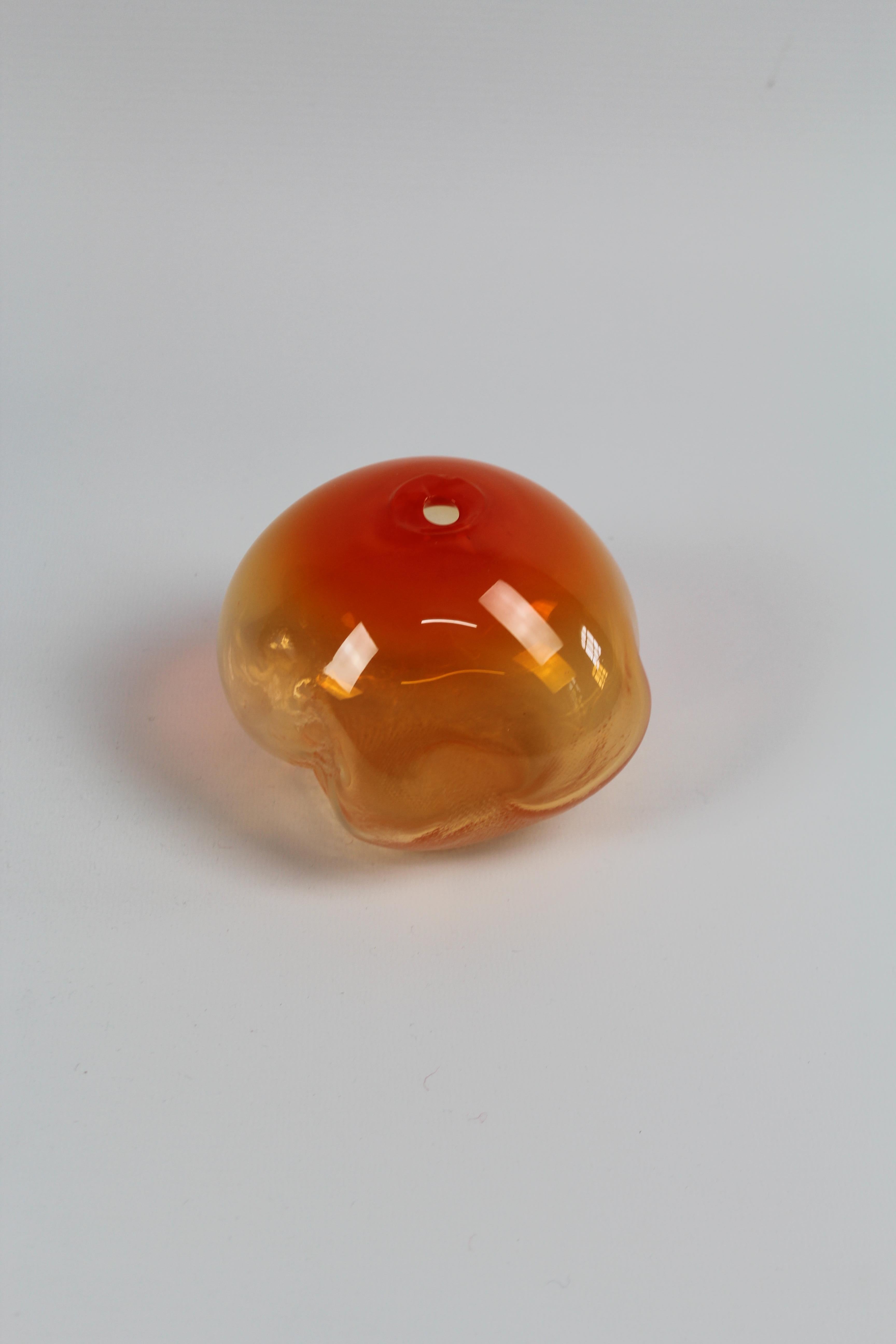 Hand-Crafted 1/2 Ltr Forms, Saffron, Handmade Glass Object by Vogel Studio For Sale