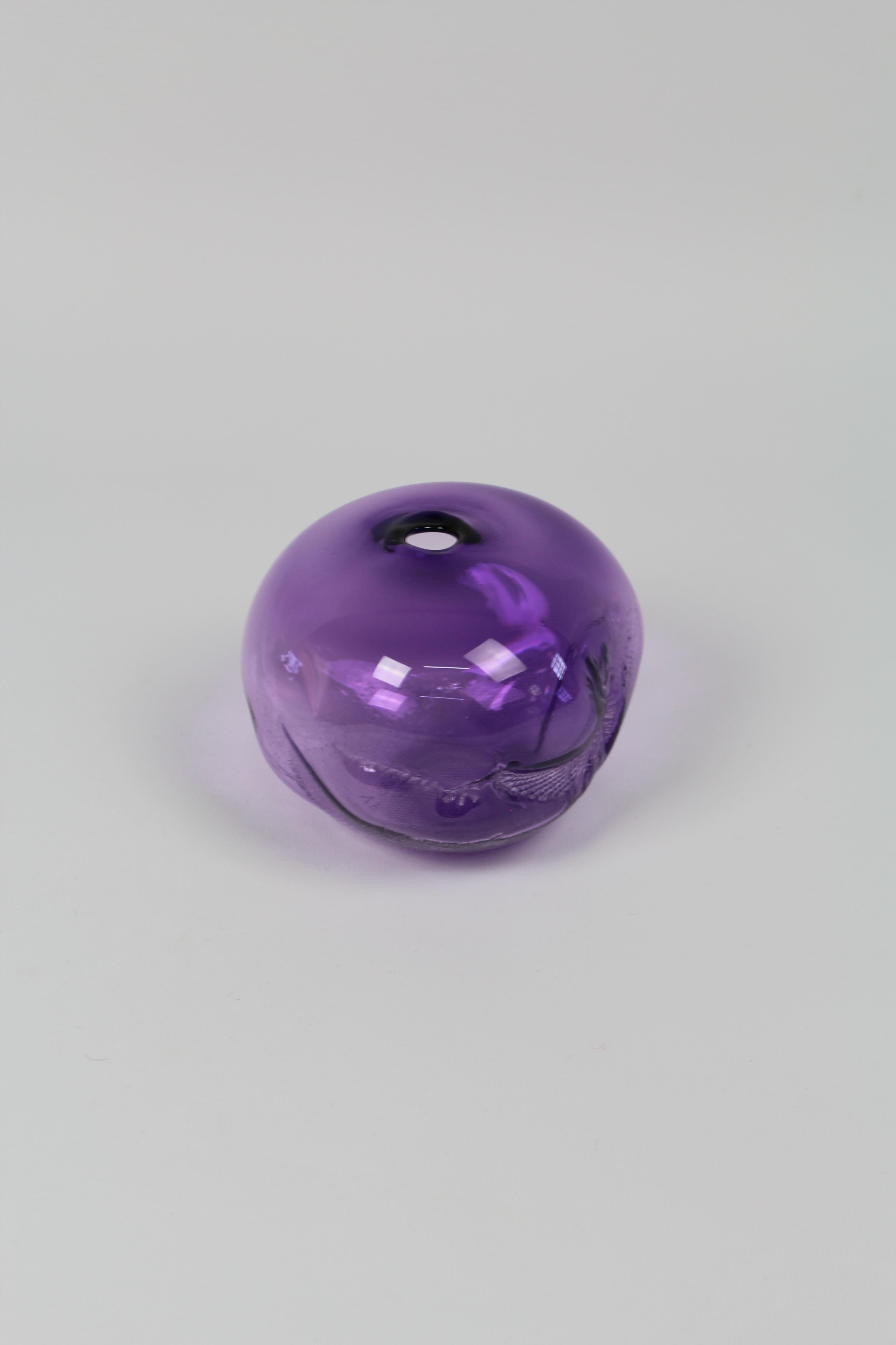 Swedish 1/2 Ltr Forms, Violet Blue, Handmade Glass Object by Vogel Studio For Sale