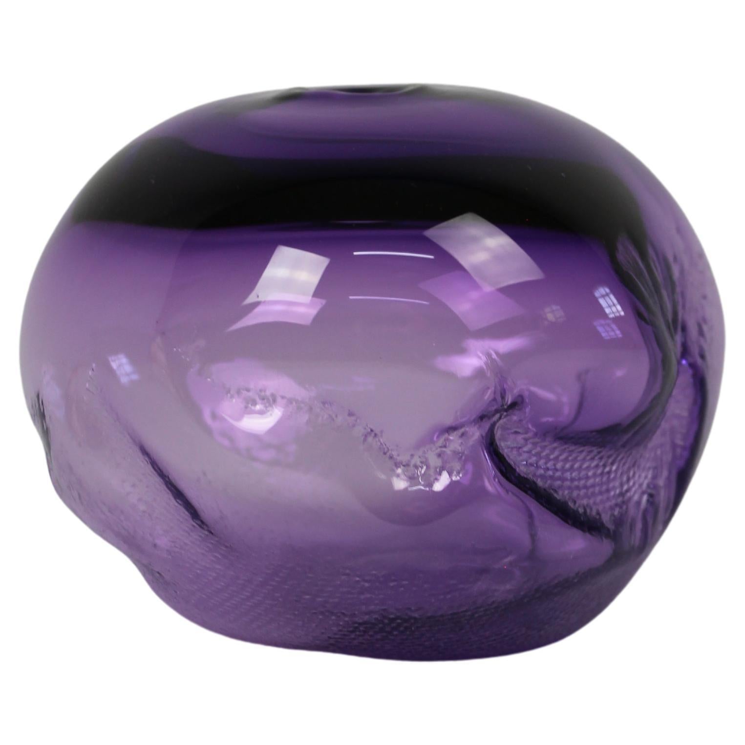 Formes 1/2 Ltr, bleu violet, objet en verre fait à la main par Vogel Studio