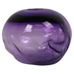 Formes 1/2 Ltr, bleu violet, objet en verre fait à la main par Vogel Studio