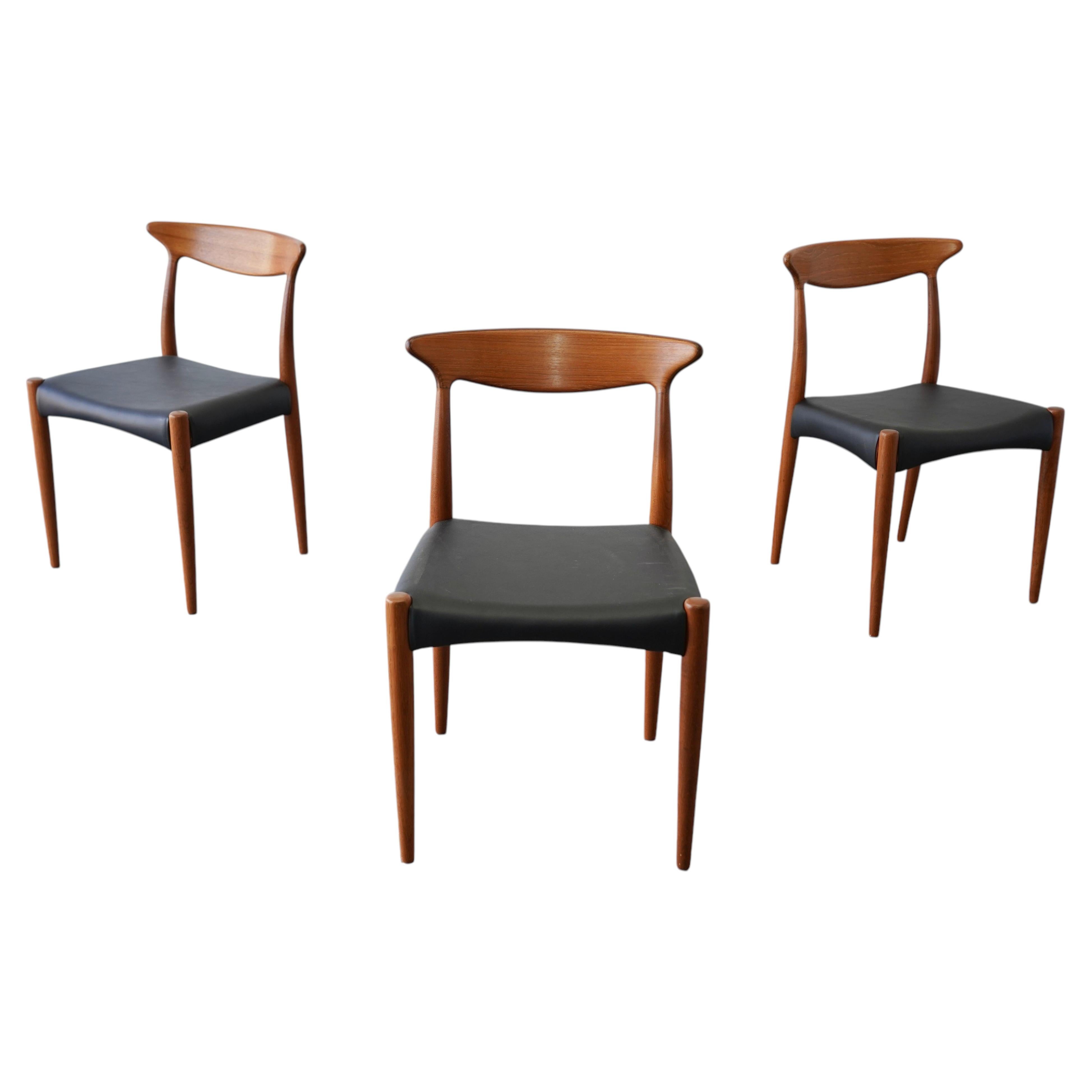 1 , 2 or 3 Danish Modern Teak Dining Chairs by Arne Hovmand-Olsen - Mogens Kold
