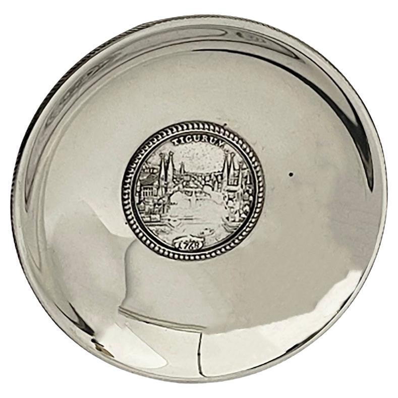 1/2 Thaler Swiss-Republic of Zurich small silver coin dish For Sale