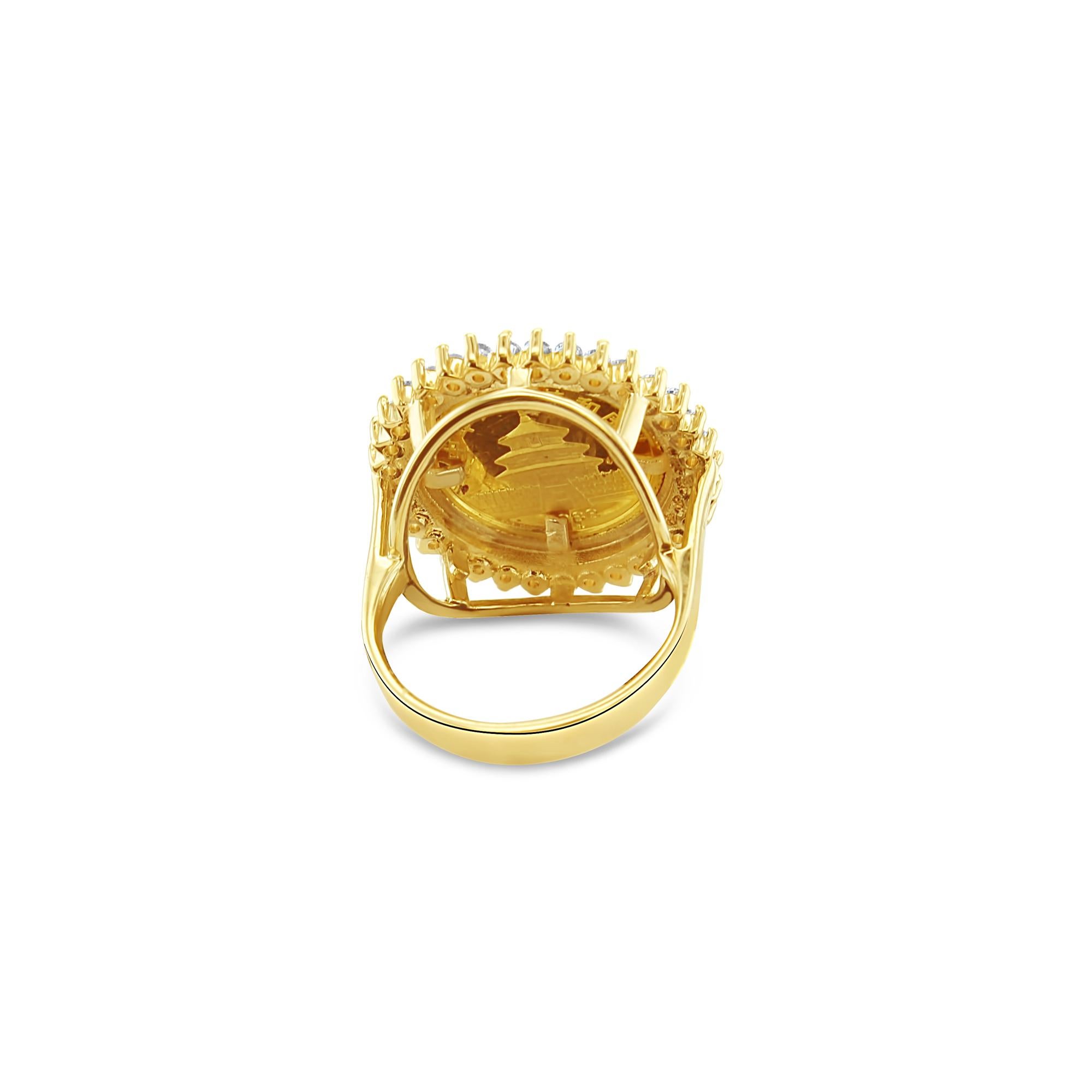 1 20OZ Panda Coin Diamond Ring For Sale at 1stDibs panda coin ring with diamonds panda ring with diamonds panda gold coin value