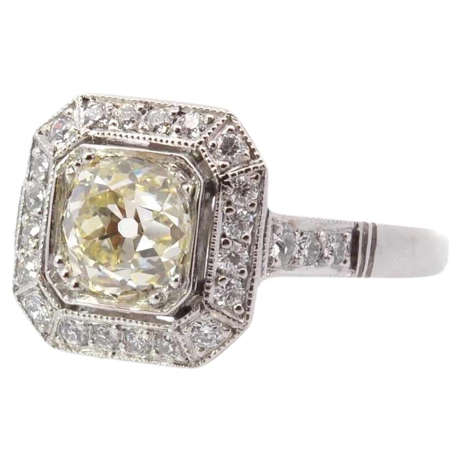 1.02 cts SI2 / G  diamond ring in platinum For Sale