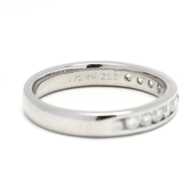 1/2ctw Diamond Channel Set Wedding Band, Platinum, Ring Stackable For ...