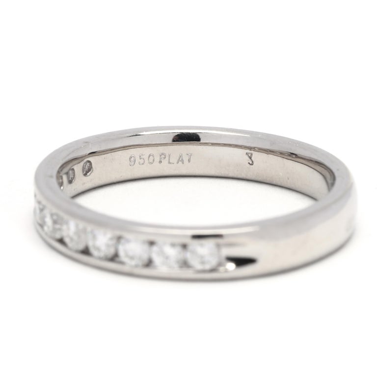1/2ctw Diamond Channel Set Wedding Band, Platinum, Ring Stackable For ...