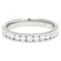 1/2ctw Diamond Channel Set Wedding Band, Platinum, Ring Stackable