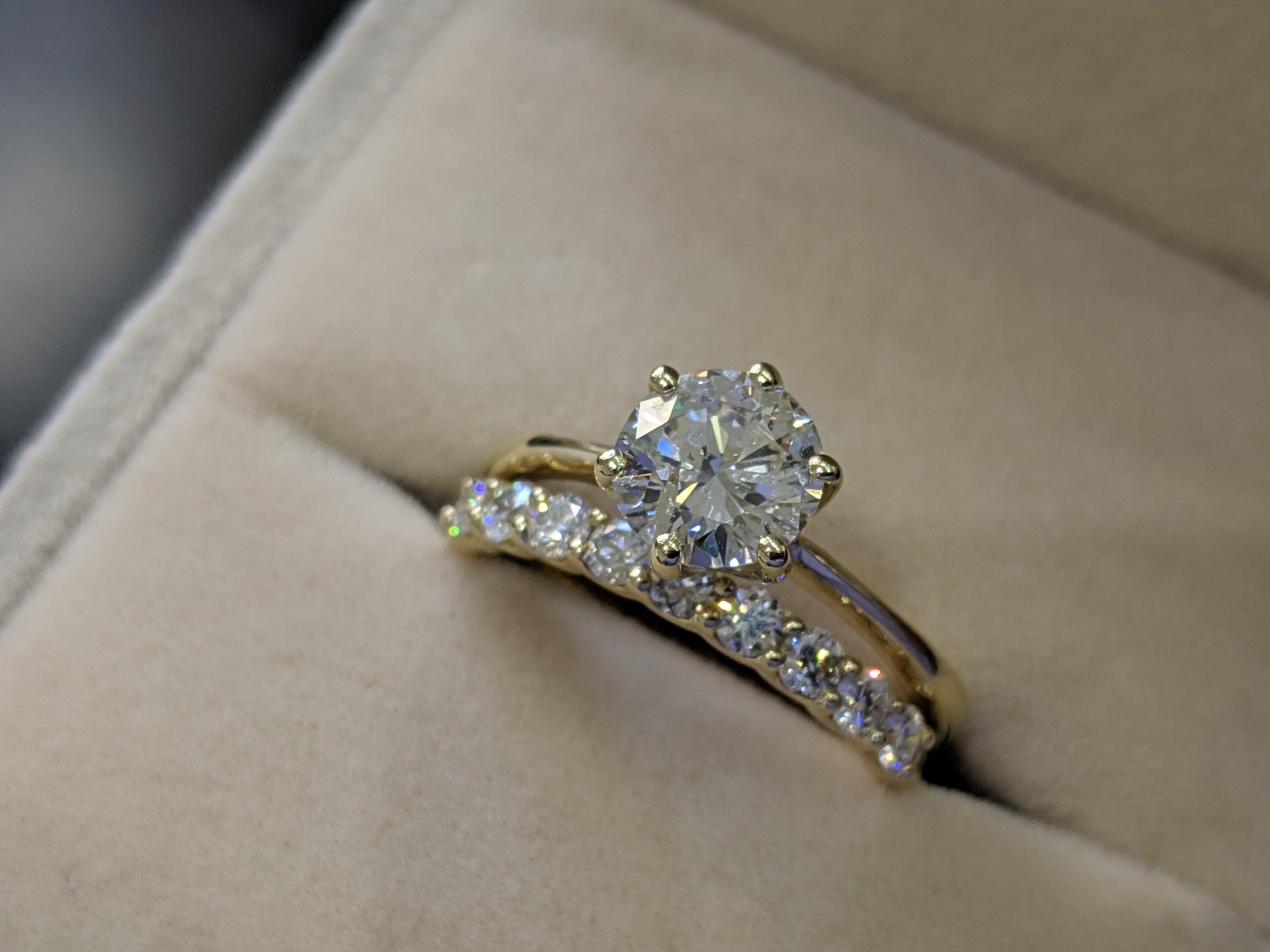 2 carat yellow gold solitaire engagement rings