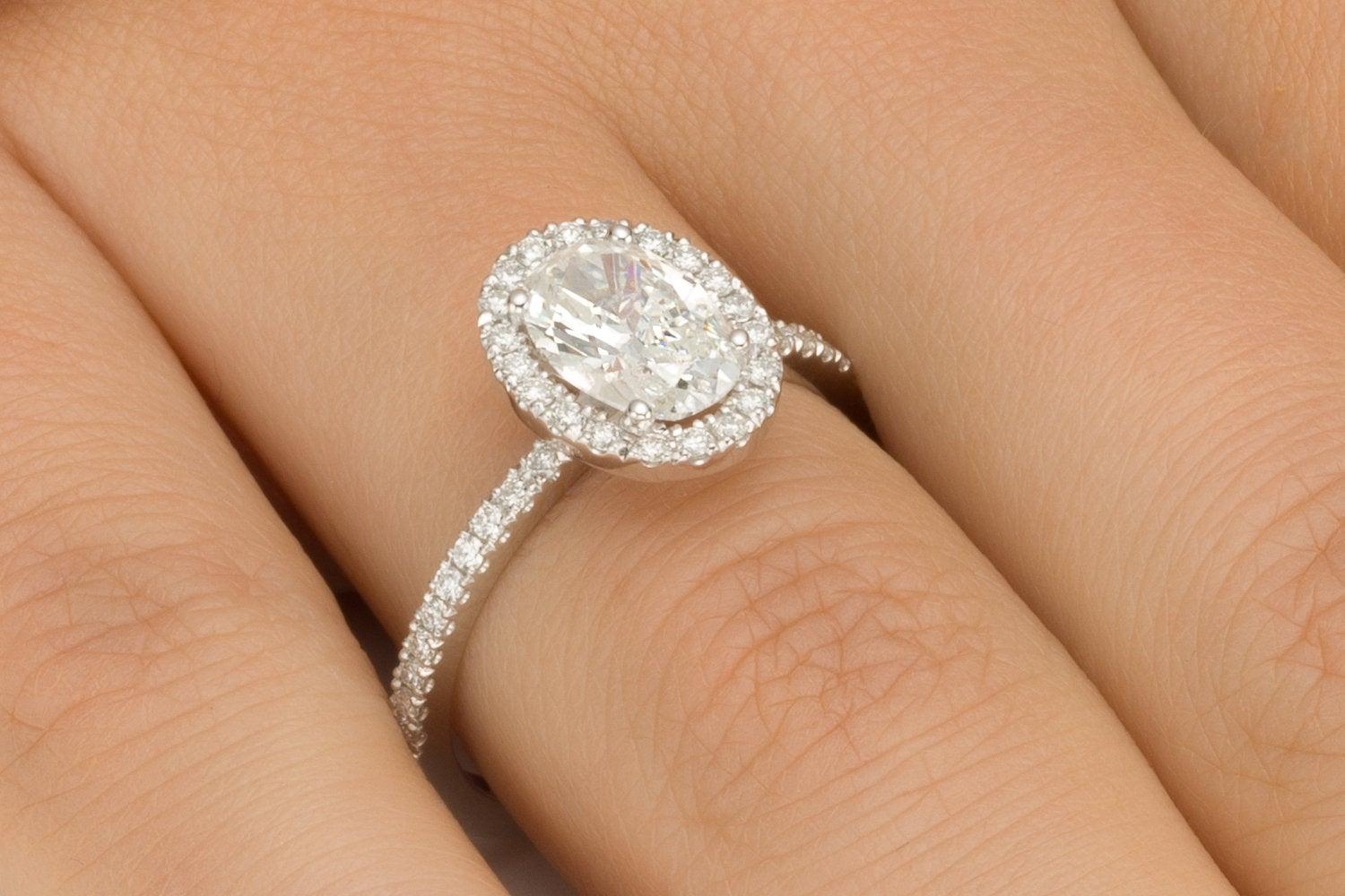 Triple Halo Diamond Engagement 1 Carat Stone Ring Setting, Anniversary –  mondi.nyc