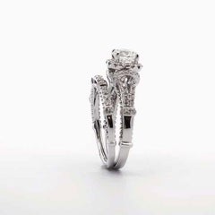1 3/4 Carat 2 Piece Diamond Halo Wedding Ring