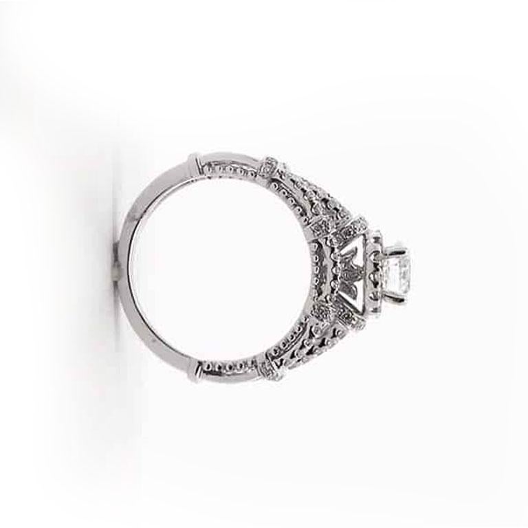 1 3/4 Carat 2 Piece Diamond Halo Wedding Ring In New Condition For Sale In Tustin, CA